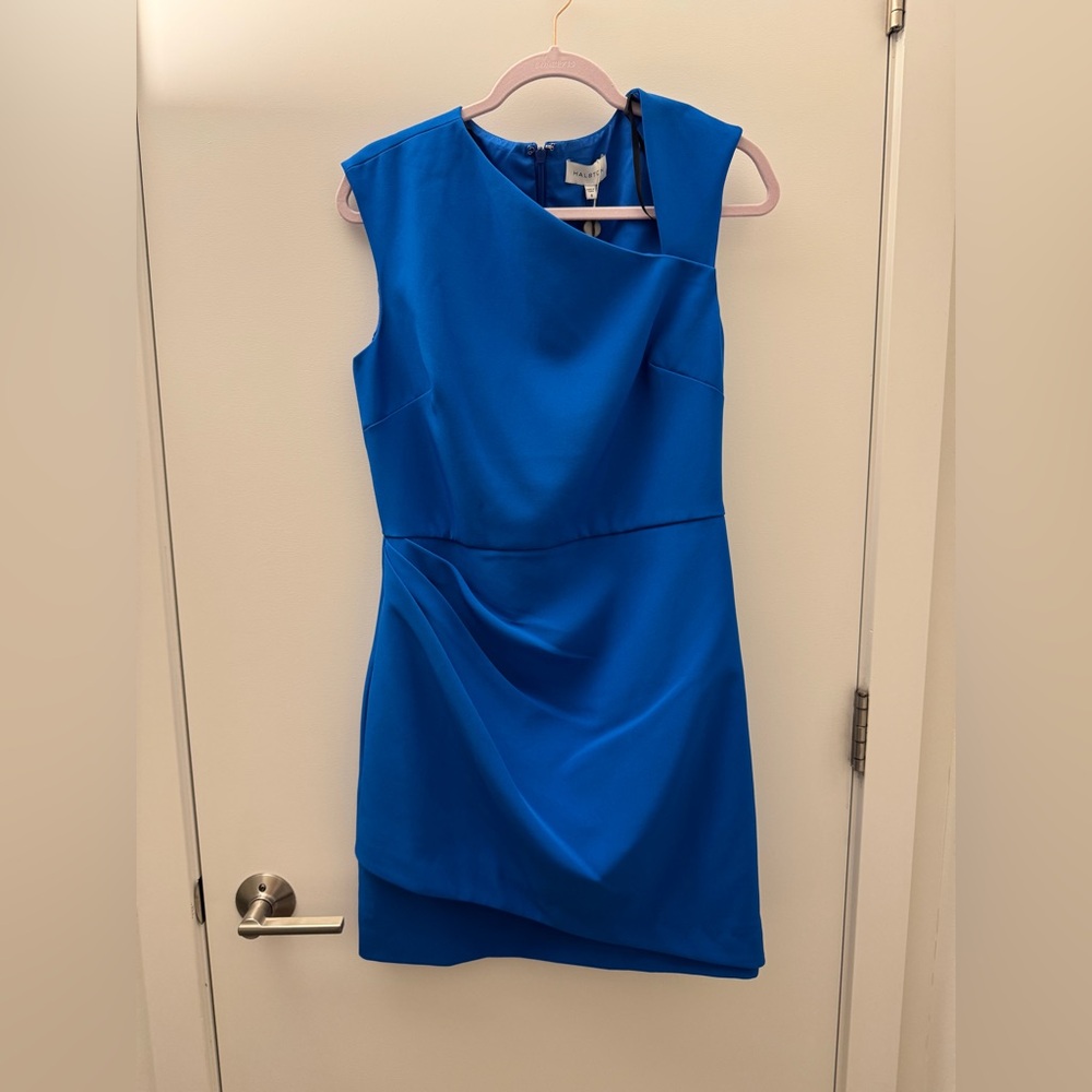 NWT Halston Heritage Asymmetric Blue Dress